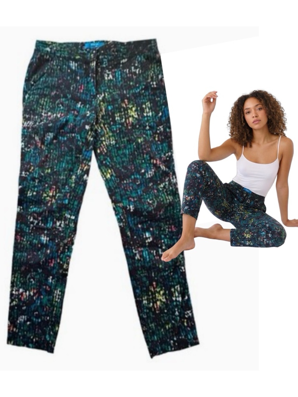 DEREK LAM for DESIGN Women’s Multicolor Cotton Trouser Pants Size 2